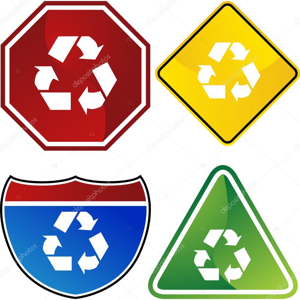 Recycling symbol web button isolated on a background
