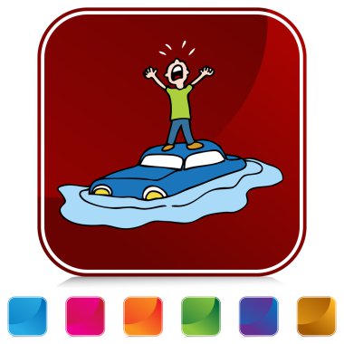 Sular altında araba düğme kümesi