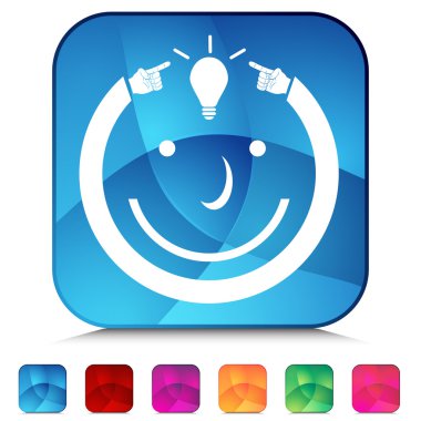 Fikir adamı parlak düğme kümesi