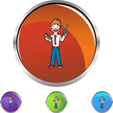 Kuaför kutsal kişilerin resmi düğme