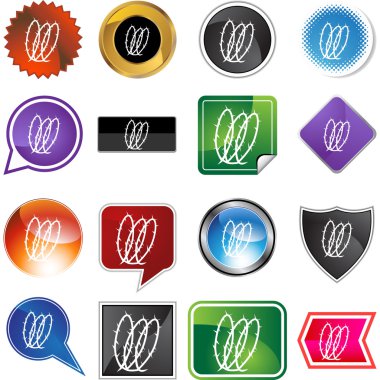 Sarmal dikenli tel Icon set