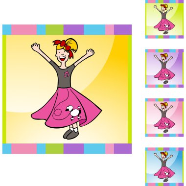 Girl fino köpeği etek düğme kümesi