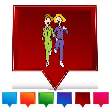 İki kadın Gemstone koşu Set düğmesi