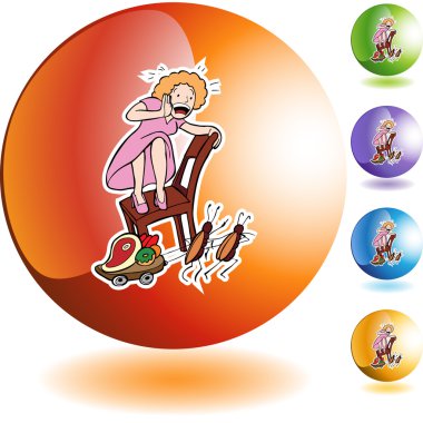 Hamam böcekleri ve kadın web simgesi