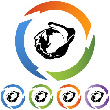 Ellerini tutarak dünya web düğmesi