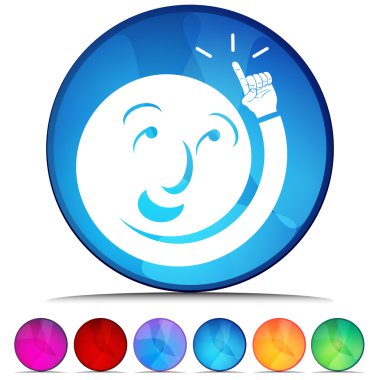 Çözüm adam parlak düğme kümesi