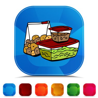 Artık yemek yiyecek depolama konteyner Gemstone düğme kümesi