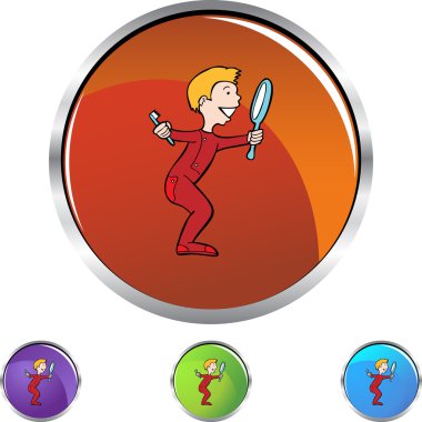 Adam dişlerini fırçalıyor.