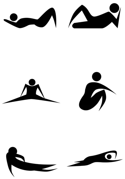 Lazy Stick Figure Set — Stock Vector