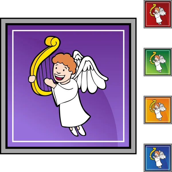 Niño Ángel icono web — Archivo Imágenes Vectoriales