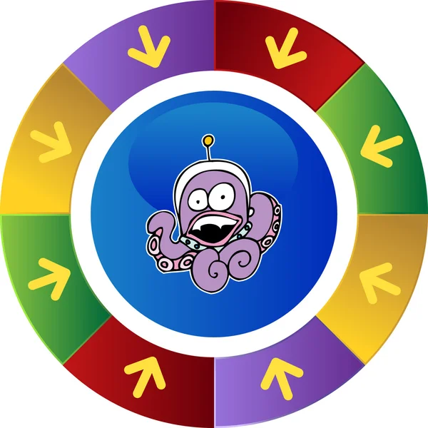 Oktopus Alien Web-Ikone — Stockvektor