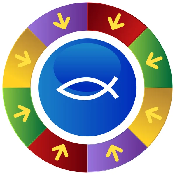 Ícone de peixe Jesus —  Vetores de Stock