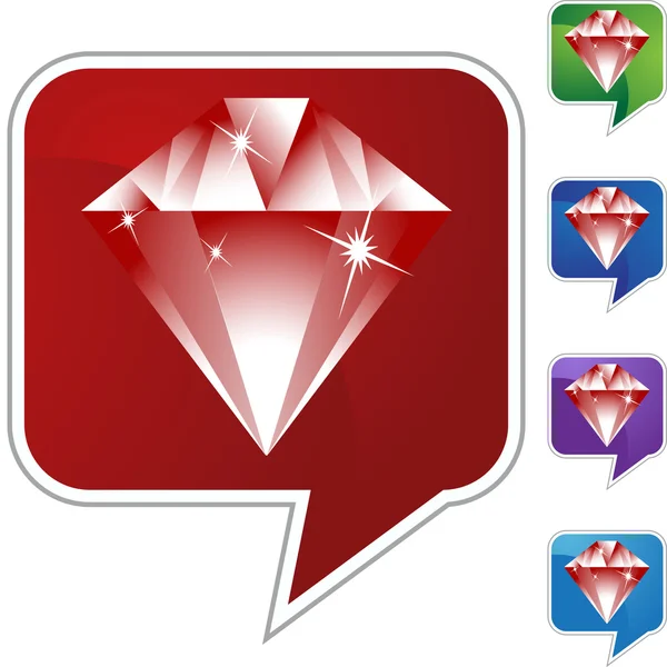 Icono web de rubí — Vector de stock