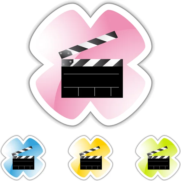 Movie Clapboard web button — Stock Vector