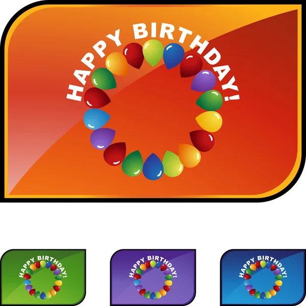 Feliz cumpleaños icono web — Vector de stock
