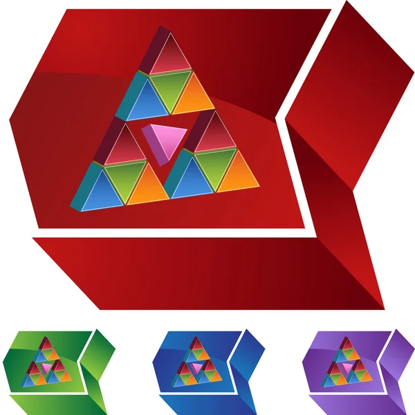 Roze Triangle web knop — Stockvector