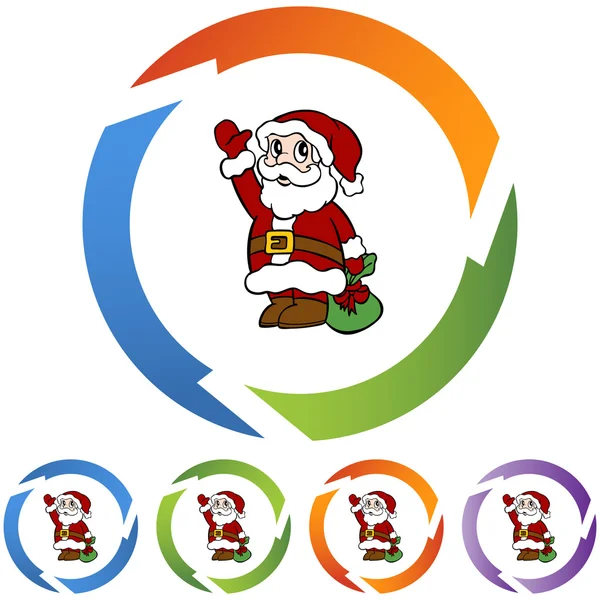 Santa web knop — Stockvector