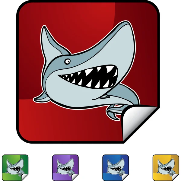 Bouton web requin — Image vectorielle