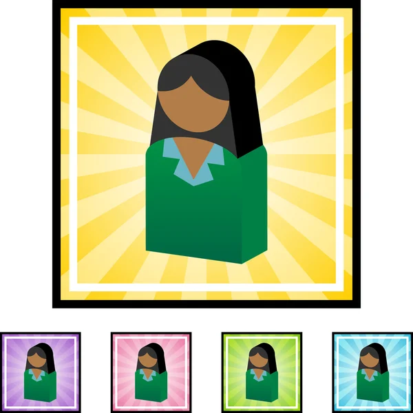 Zakelijke vrouw web pictogram — Stockvector