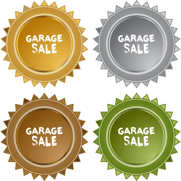 Garageverkoop kleurrijke pictogrammen — Stockvector