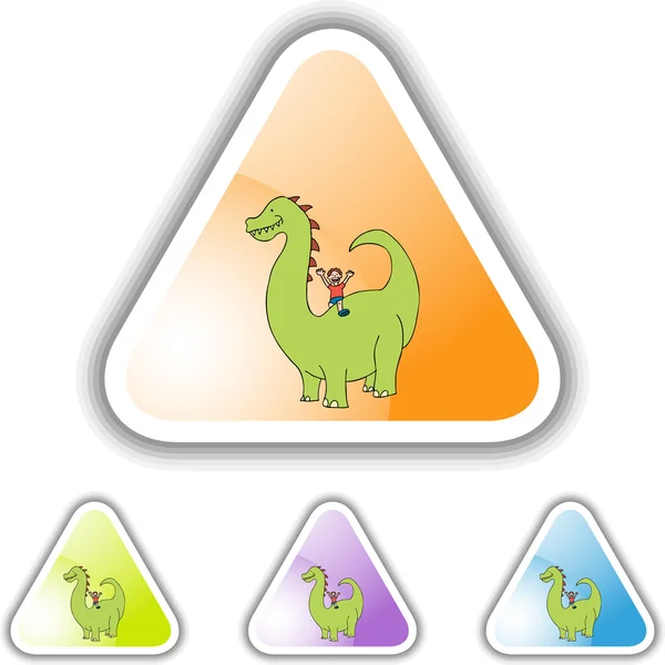 Icône web dinosaure — Image vectorielle