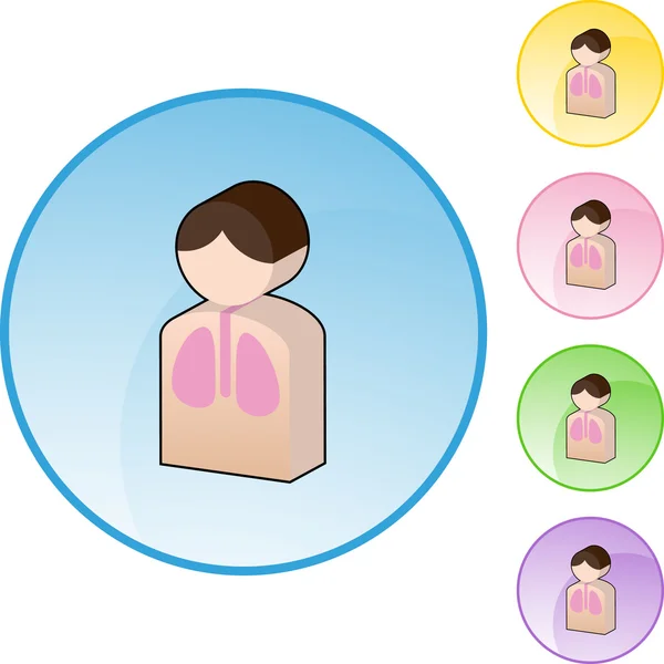 Icône Web du patient pulmonaire — Image vectorielle