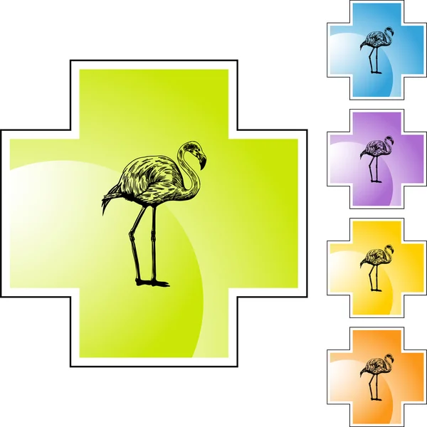 Pink Flamingo web ikony — Stockový vektor