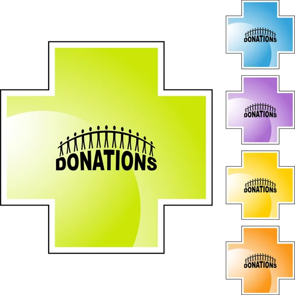 Donations web button — Stock Vector