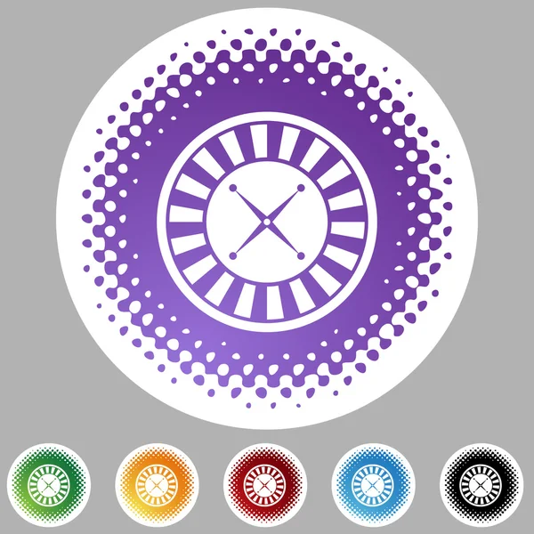 Roulette wheel icon web button — Stock Vector