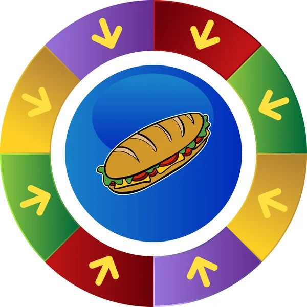 Сетевая кнопка подводного сэндвича — стоковый вектор