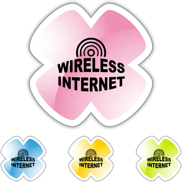 Sign Wireless Internet web button — Stock Vector