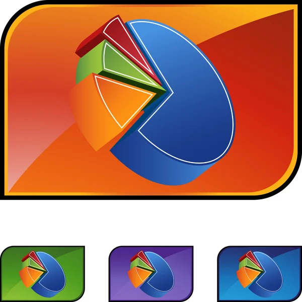 Pie Chart botón web — Archivo Imágenes Vectoriales