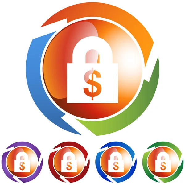 Financiële hangslotsymbool web — Stockvector