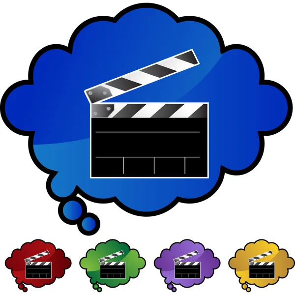 Filme Clapboard botão web — Vetor de Stock