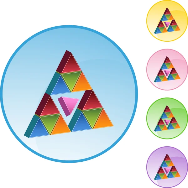 Roze Triangle web knop — Stockvector