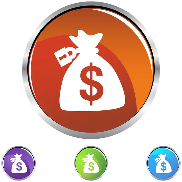Locked Money Bag web icon — Stock Vector