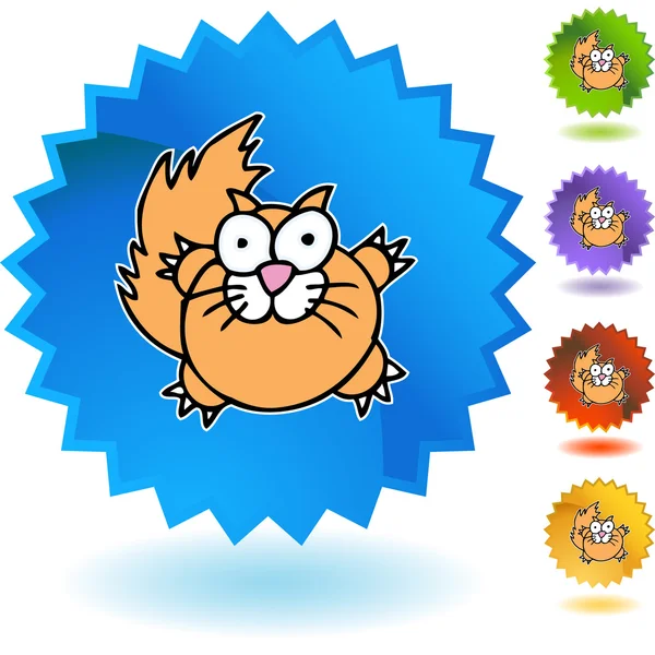 Fette Katze Web-Ikone — Stockvektor
