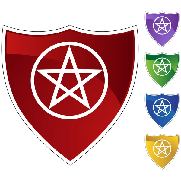 Ikona przycisku Pentagram — Wektor stockowy