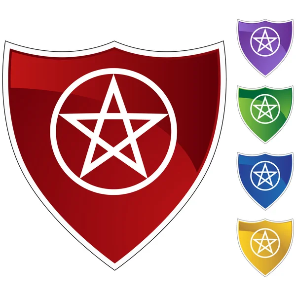 Ícone do botão Pentagram — Vetor de Stock