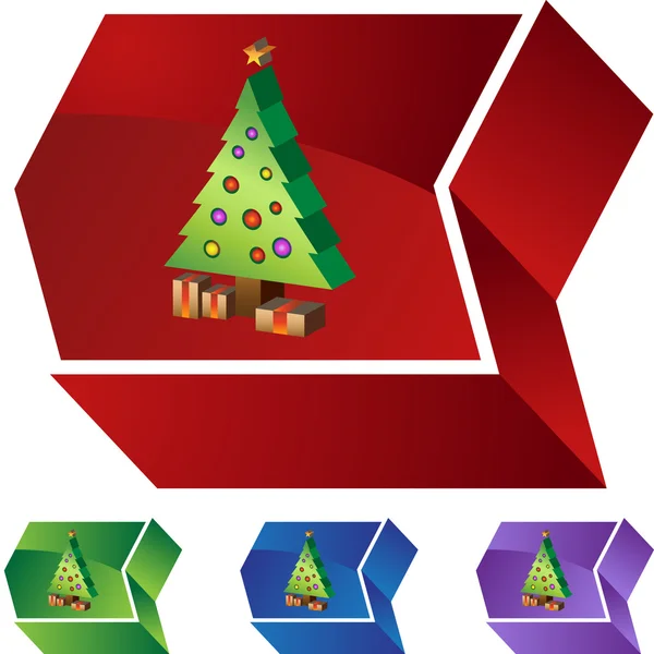 Kerstboom pictogram — Stockvector