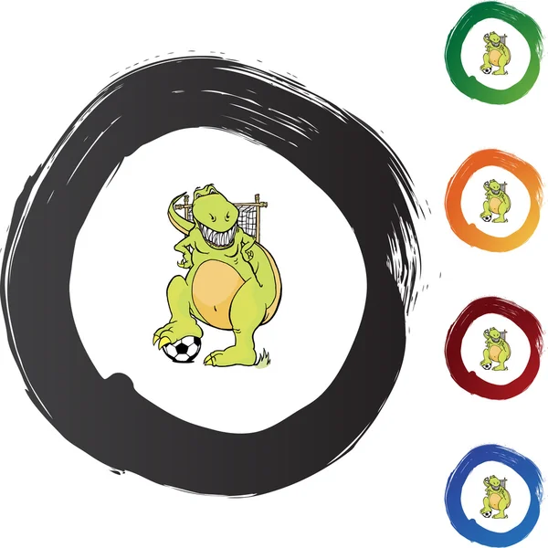 Voetbal Dinosaur web pictogram — Stockvector