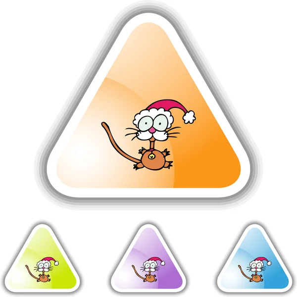 Malá kočka v Santa hat — Stockový vektor