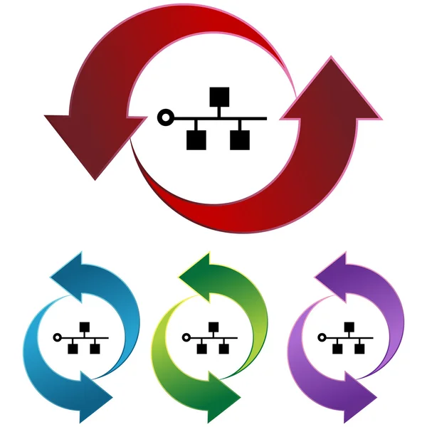 Bouton icône Ethernet Backbone — Image vectorielle