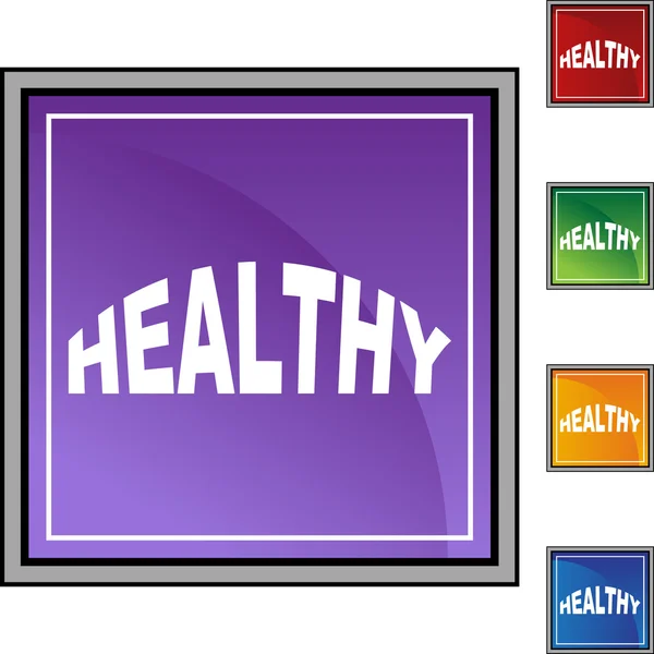 Sign Healthy web button — Stock Vector