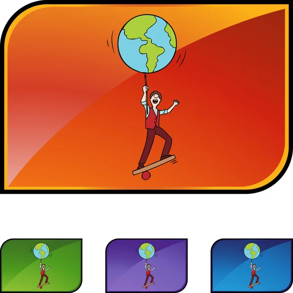 Balance World icono web — Vector de stock