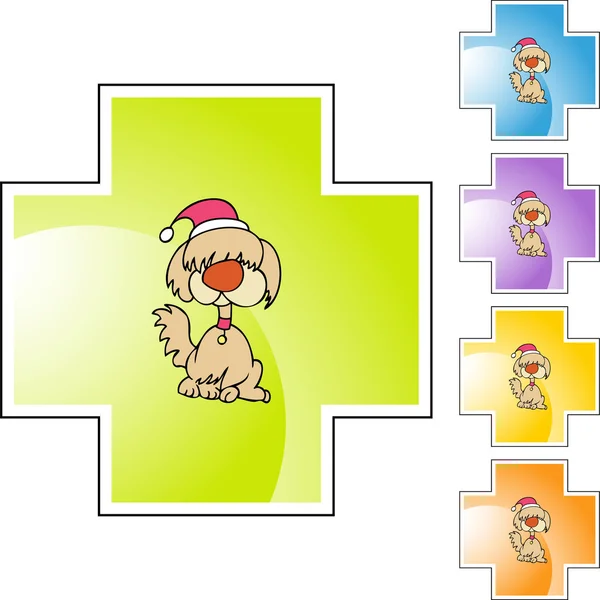 Icône web pour chien Noël — Image vectorielle