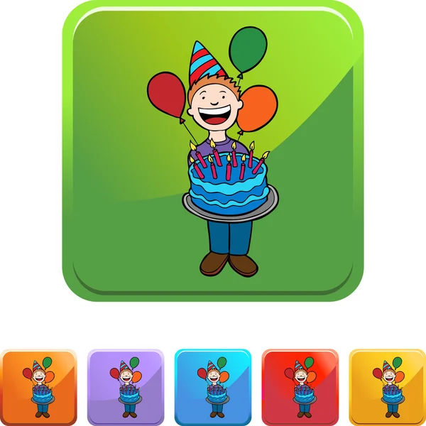 Birthday Boy with cake — Stock Vector