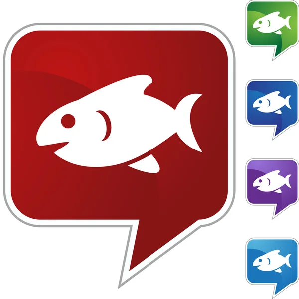 Botão web de peixe — Vetor de Stock