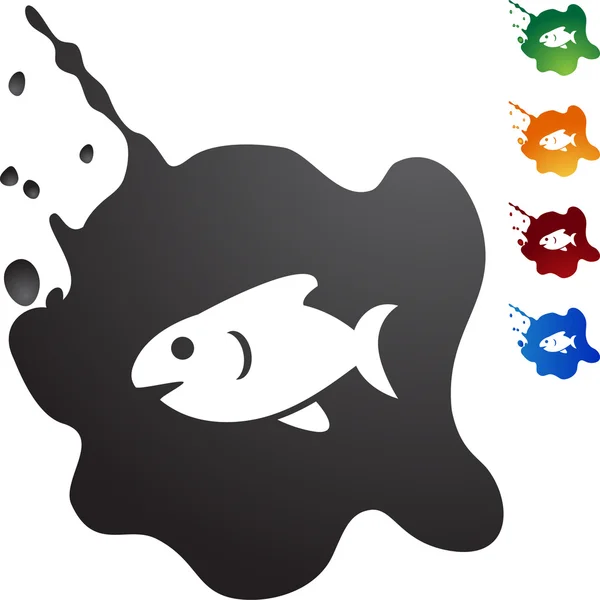 Tlačítko web ryb — Stockový vektor