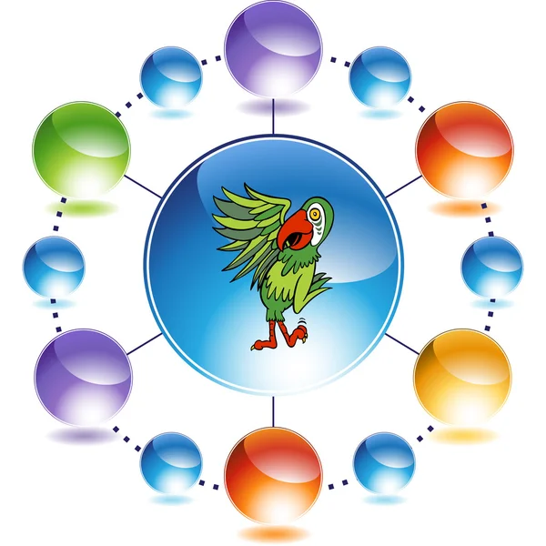 Schattige Parrot icoon — Stockvector